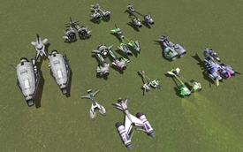 Kerbal Space Program mod Pod Racer Pack (stock) 12 ships